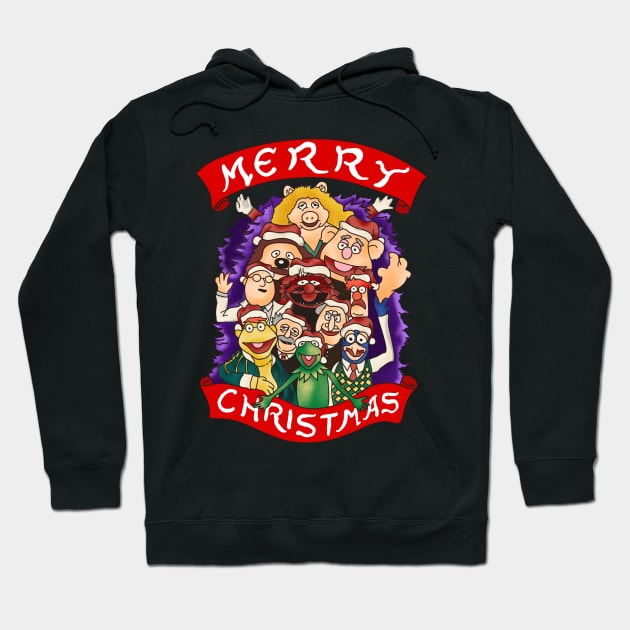 Merry Christmas For Muppets and Friends Hoodie by 80sCartoons.Club